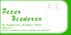 peter wiederer business card